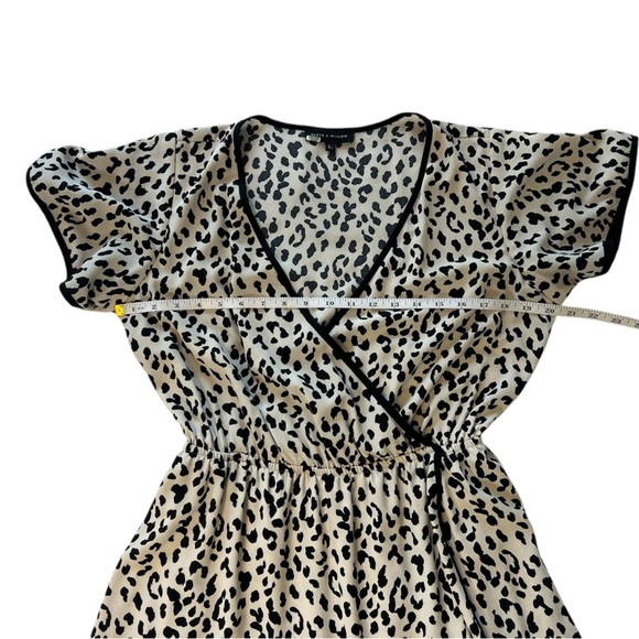 Slate and Willlow women’s size large Leopard Print faux Wrap Dress lined - Picture 9 of 13